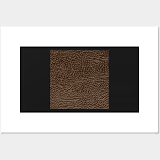 Brown leather texture closeup Posters and Art